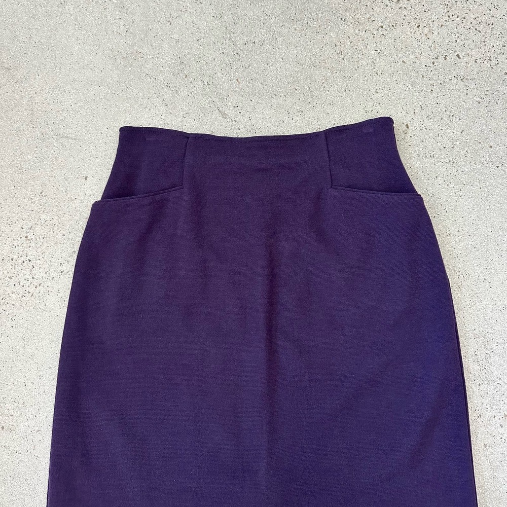 Vintage Missoni for Neiman Marcus Purple Wool Skirt w/ Pockets - Picture 2 of 4